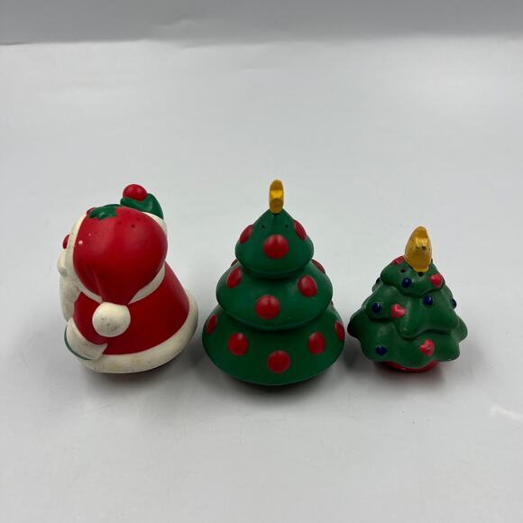 Vintage Set Christmas Salt Pepper Shakers Santa Claus Christmas Tree STAINED - Picture 2 of 10